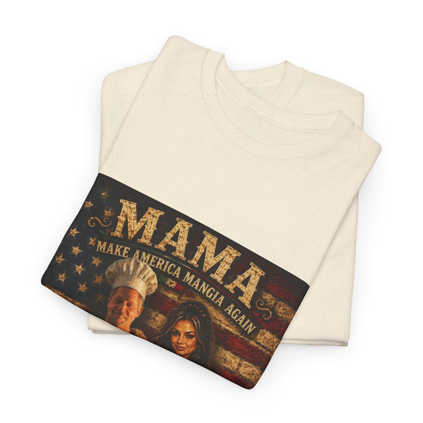 CUSTOM for MANDY—Mama Pizza Team T-Shirt — Retro American Flag Pizza Chef Graphic Tee