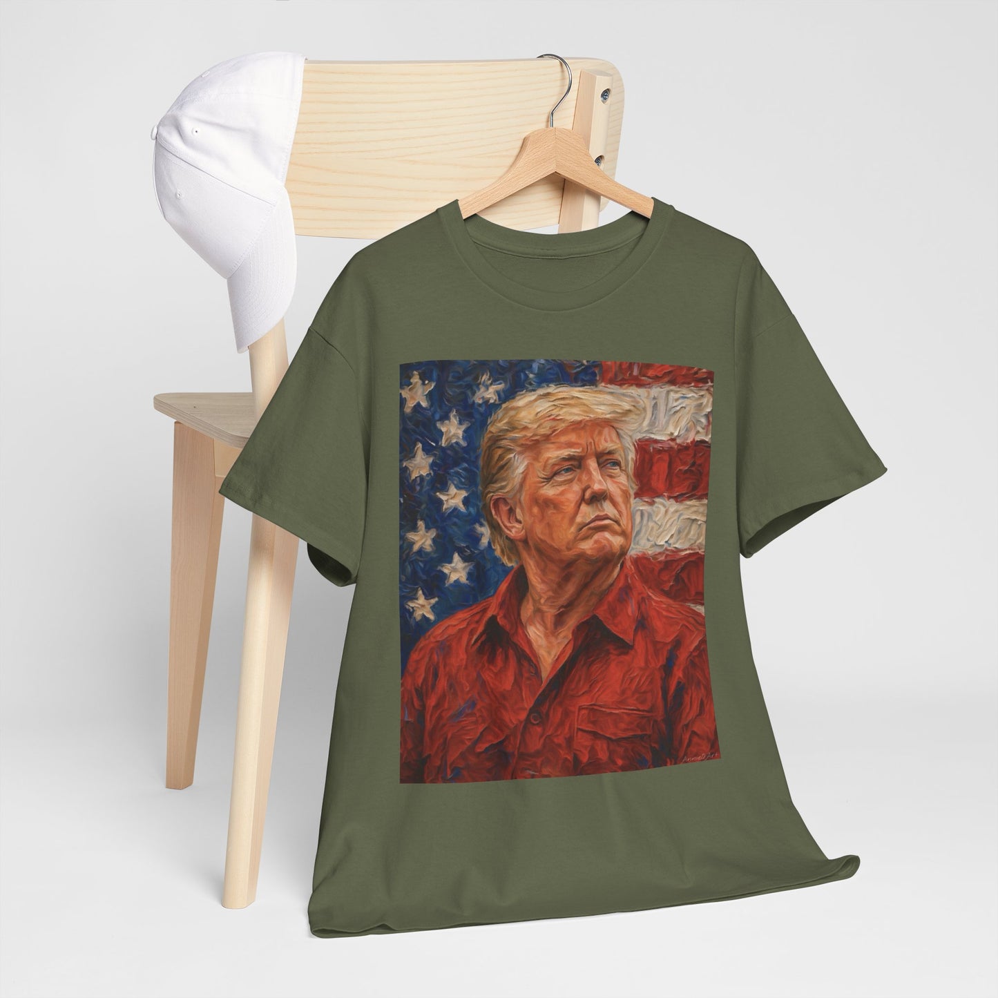 Trump Patriotic Portrait Tee — American Flag Portrait Graphic T-Shirt