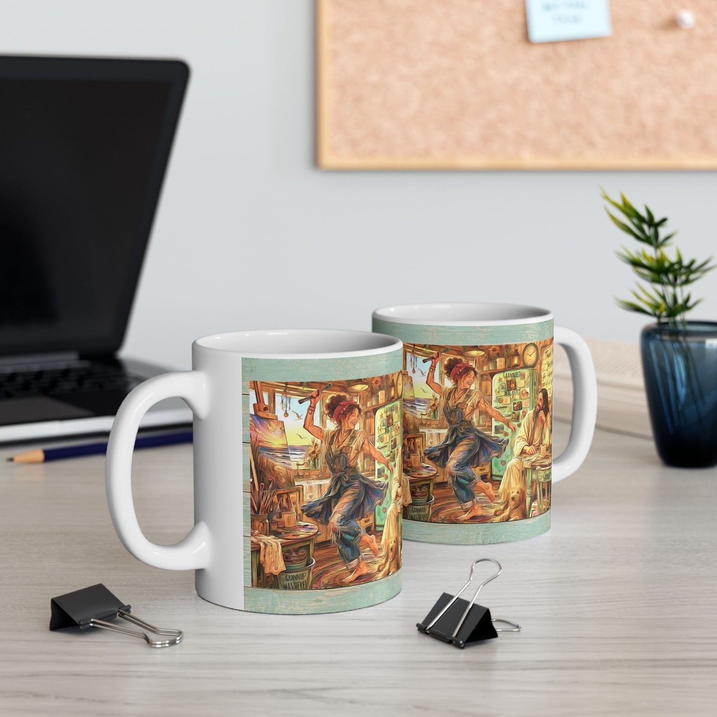 Ceramic Mug — Inspirational Artist Jesus Studio Scene (Thank You Yeshua)
