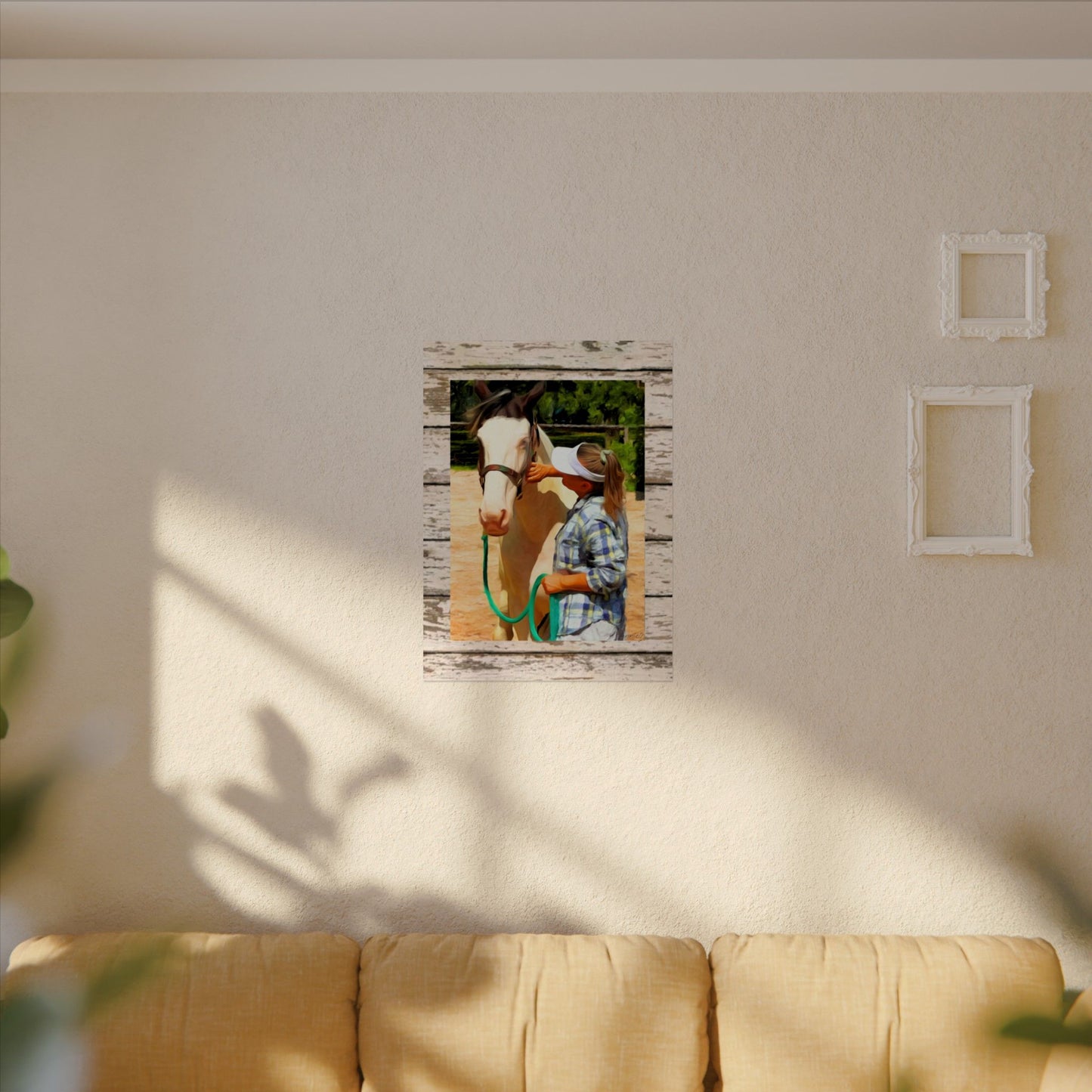 Horse & Rider/Equine Therapy Watercolor Poster — Equestrian Wall Art Matte Print