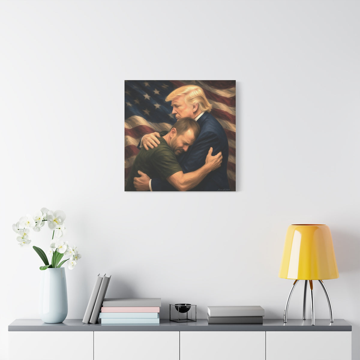 Trump Hug ‘THE LOVE GOES BOTH WAYS’ Canvas Print — Wall Art