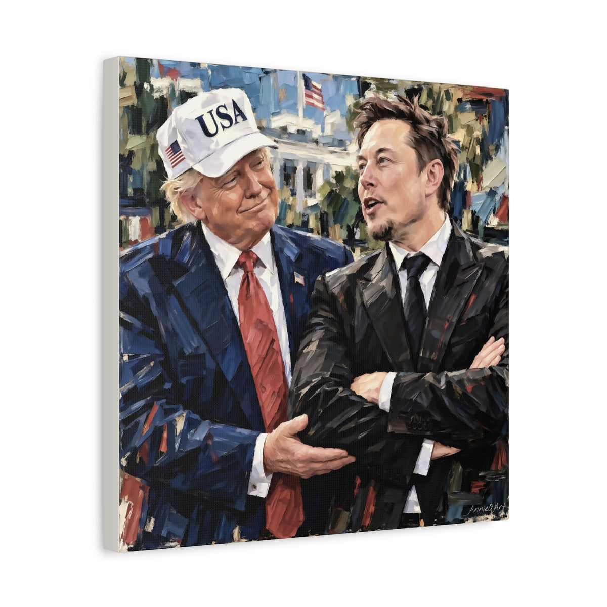 President Trump & Elon Musk Portrait Canvas