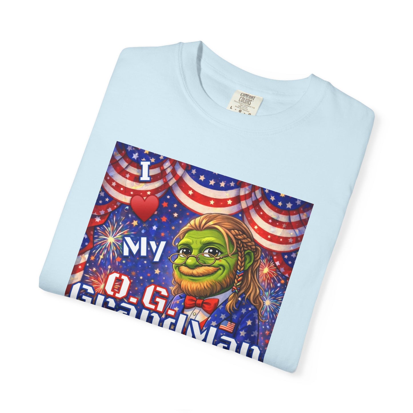 Grandpa/GrandMan Keyboard Warriors— "I ♥️ My O.G. GrandMan" Patriotic Pepe Graphic (WWG1WGA)