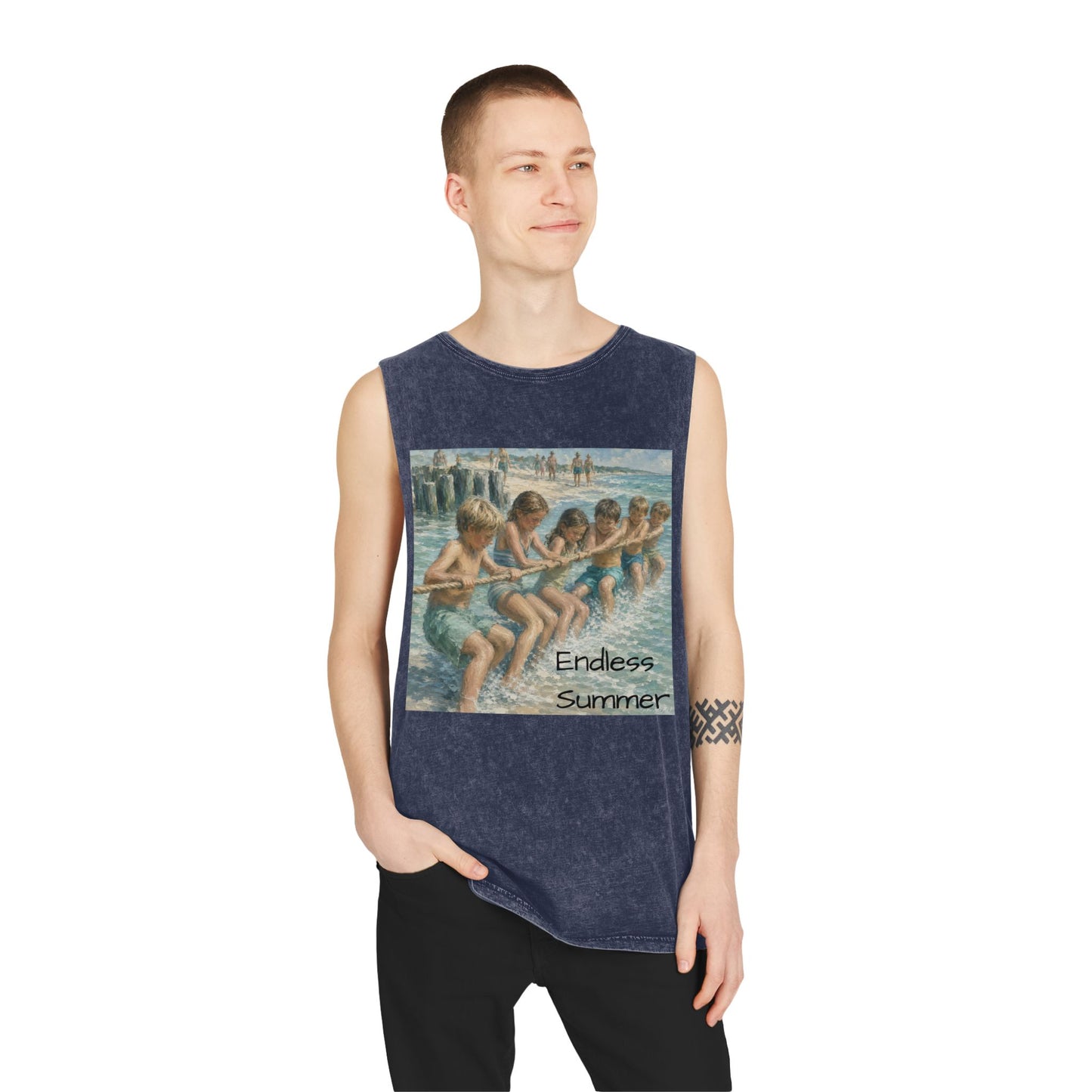 HSL Vintage Beach Tank Top — "I Hear You Call To Me" Stonewash Sleeveless Tee