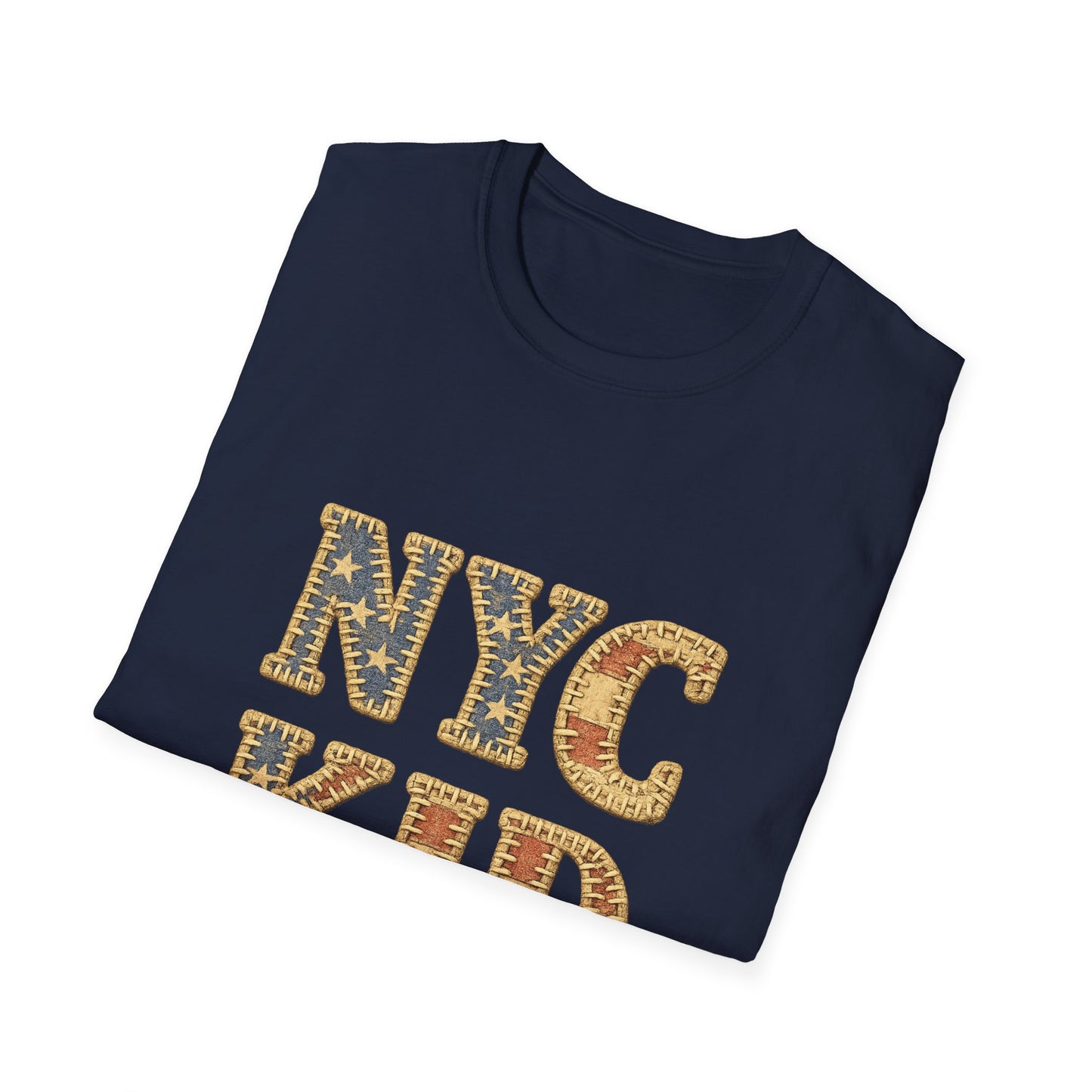 NYC Kid T-Shirt — New York City Vintage Flag Quilt-look Tee