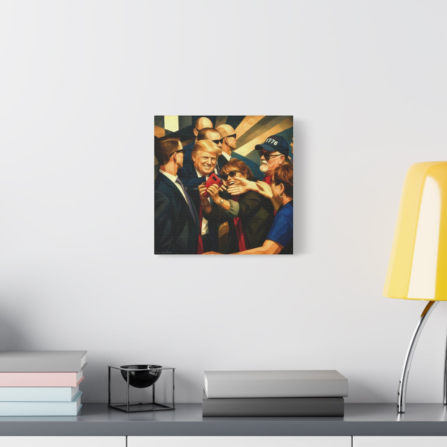 Trump Selfie with Supporters—Matte Canvas Art - Stretched 1.25"