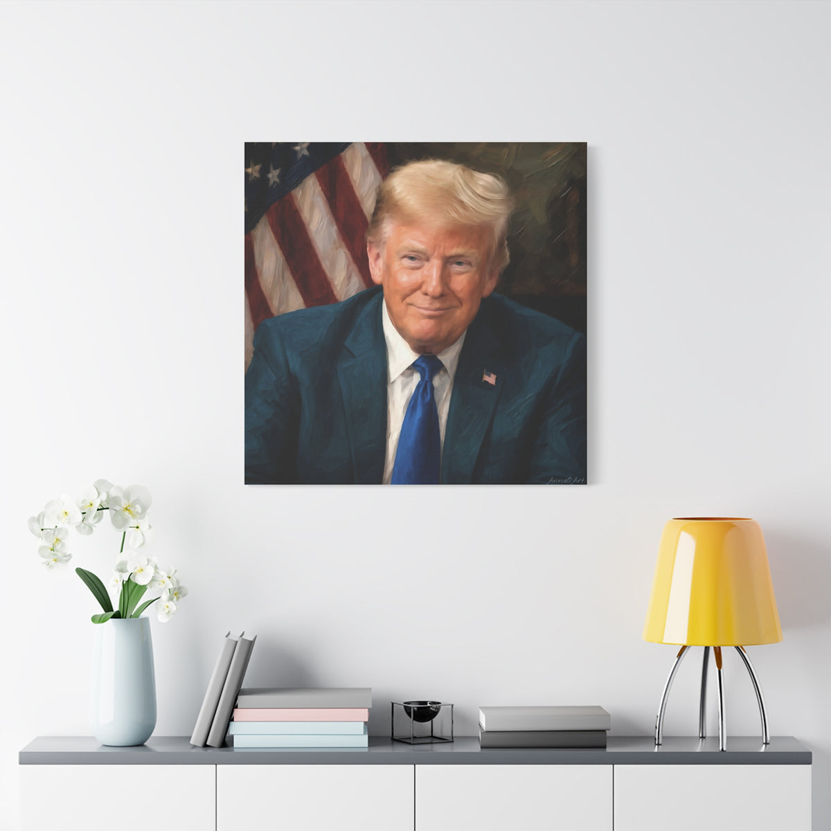 Trump Patriotic Portrait Matte Canvas (Stretched)