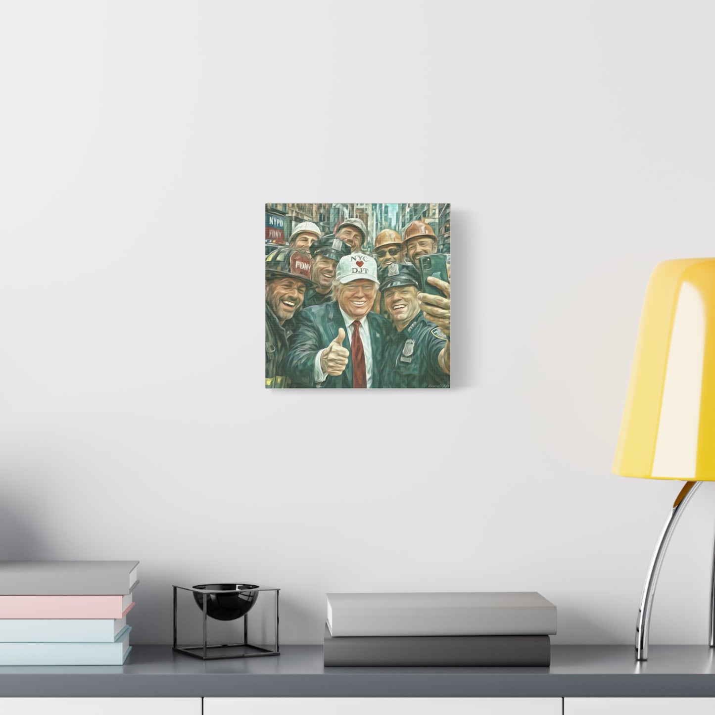 Trump ‘NYC❤️DJT’ - THE Blue-Collar-Billionaire w/ NYC Working Guys —Matte Canvas Print