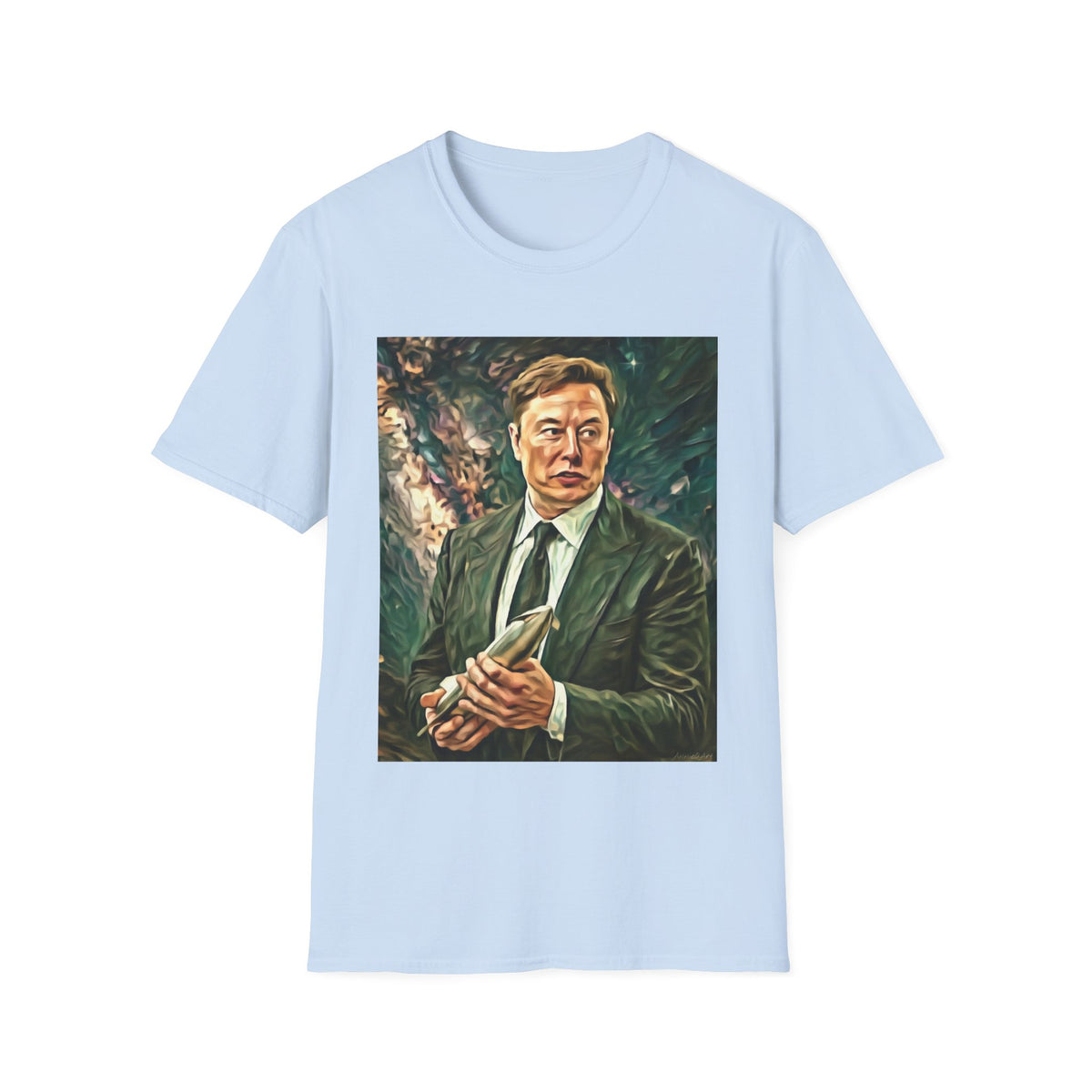 Elon Musk with Rocket— Graphic T-Shirt