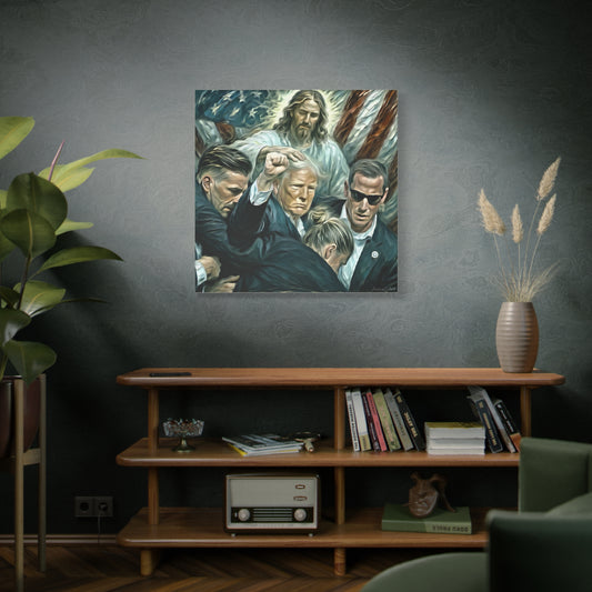 Trump With Jesus—Matte Canvas Art