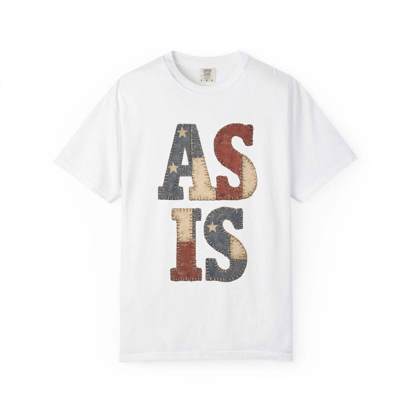 “AS IS” Quilt-look Vintage Flag Graphic T-Shirt