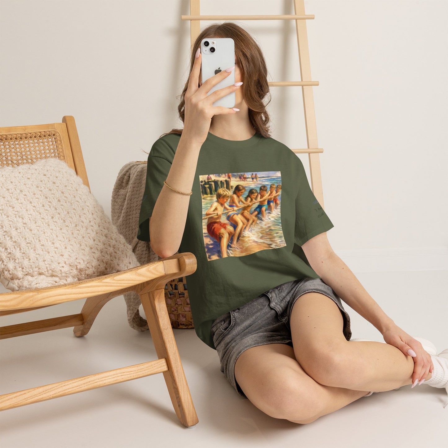 HoneySuckle Lodge Vintage Beach T-Shirt — "50+ years of fun in the sun" Retro Kids on Shore Design