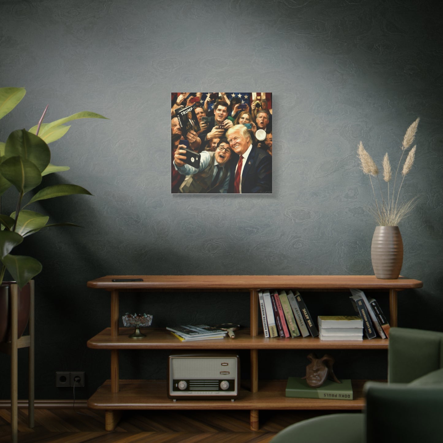 Trump Patriotic Crowd Selfie Canvas - Stretched Matte Wall Art