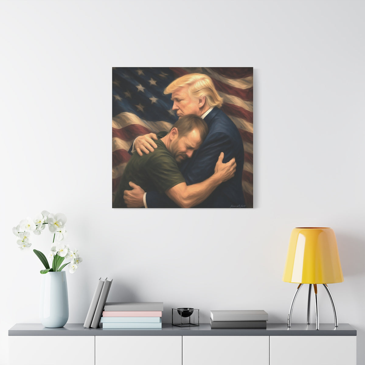 Trump Hug ‘THE LOVE GOES BOTH WAYS’ Canvas Print — Wall Art