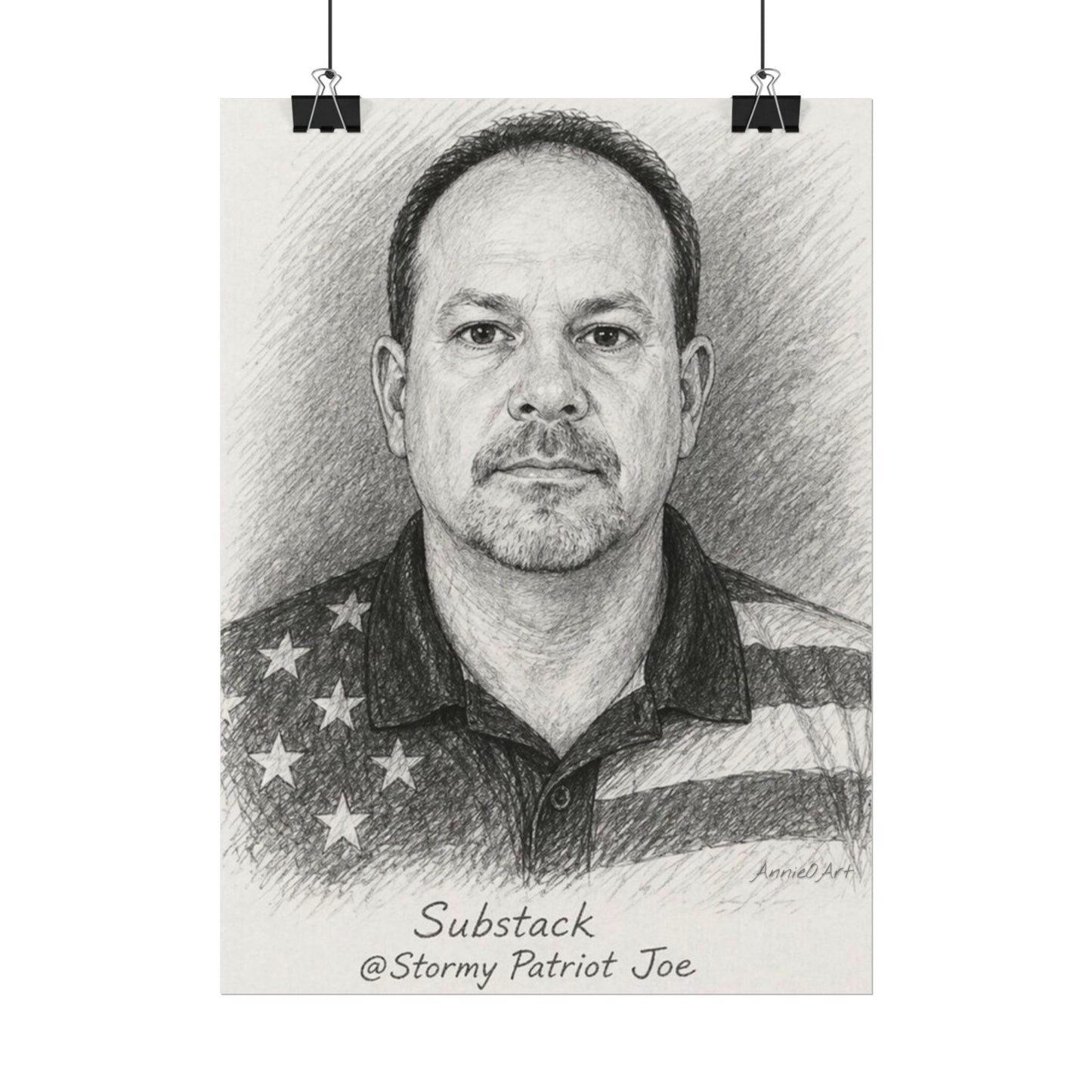 Absolute Storm—Stormy Joe—Matte Watercolor Portrait Poster