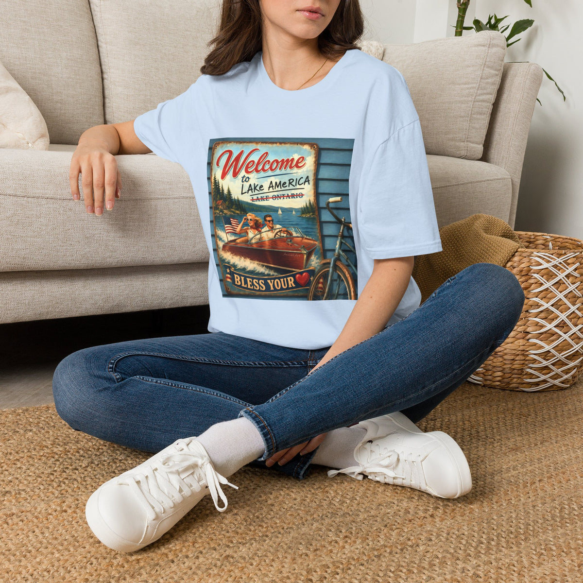 Lake America Welcome T-Shirt — Vintage Lake America Boating Vacation Tee