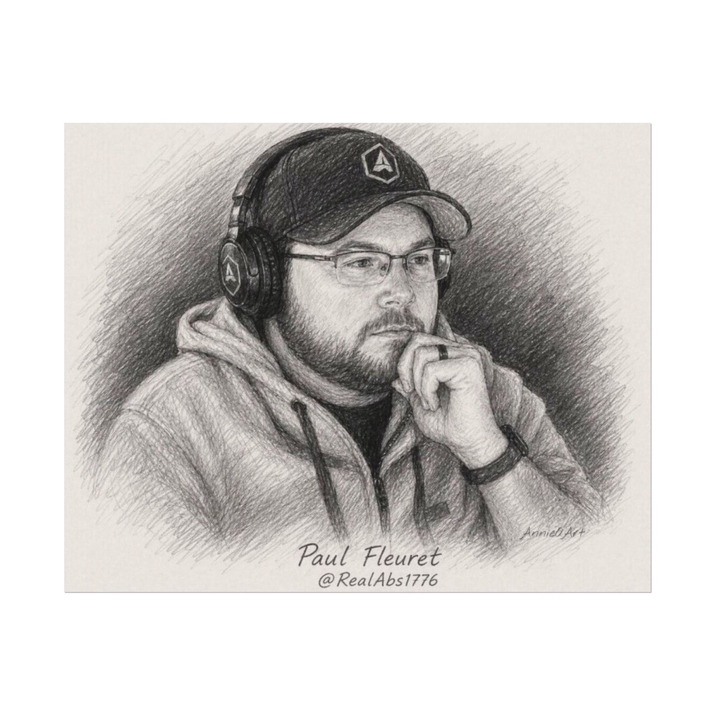 Absolute Storm— Paul “Abs”—Textured Watercolor Portrait Poster — Sketch-Style Poster Art