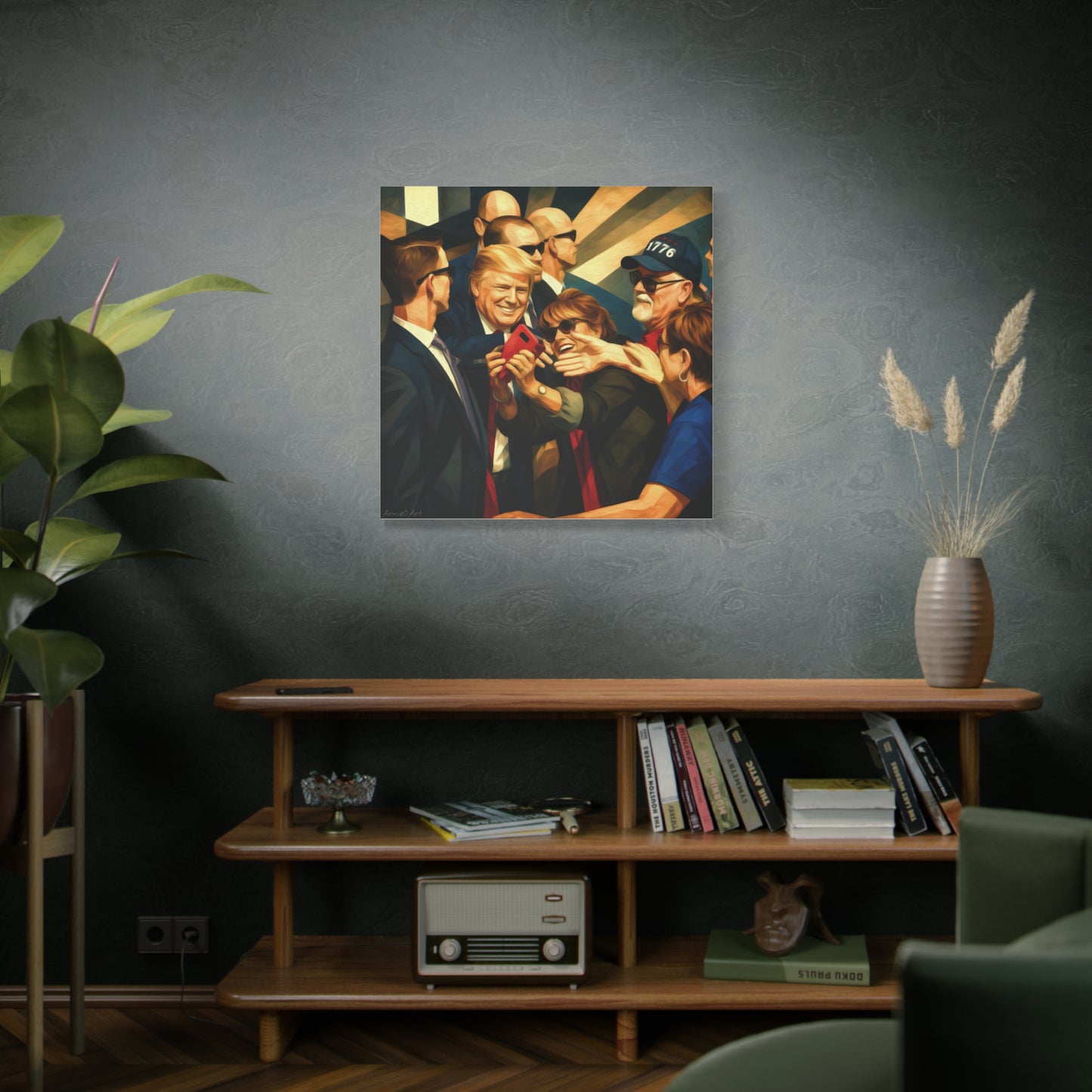 Trump Selfie with Supporters—Matte Canvas Art - Stretched 1.25"