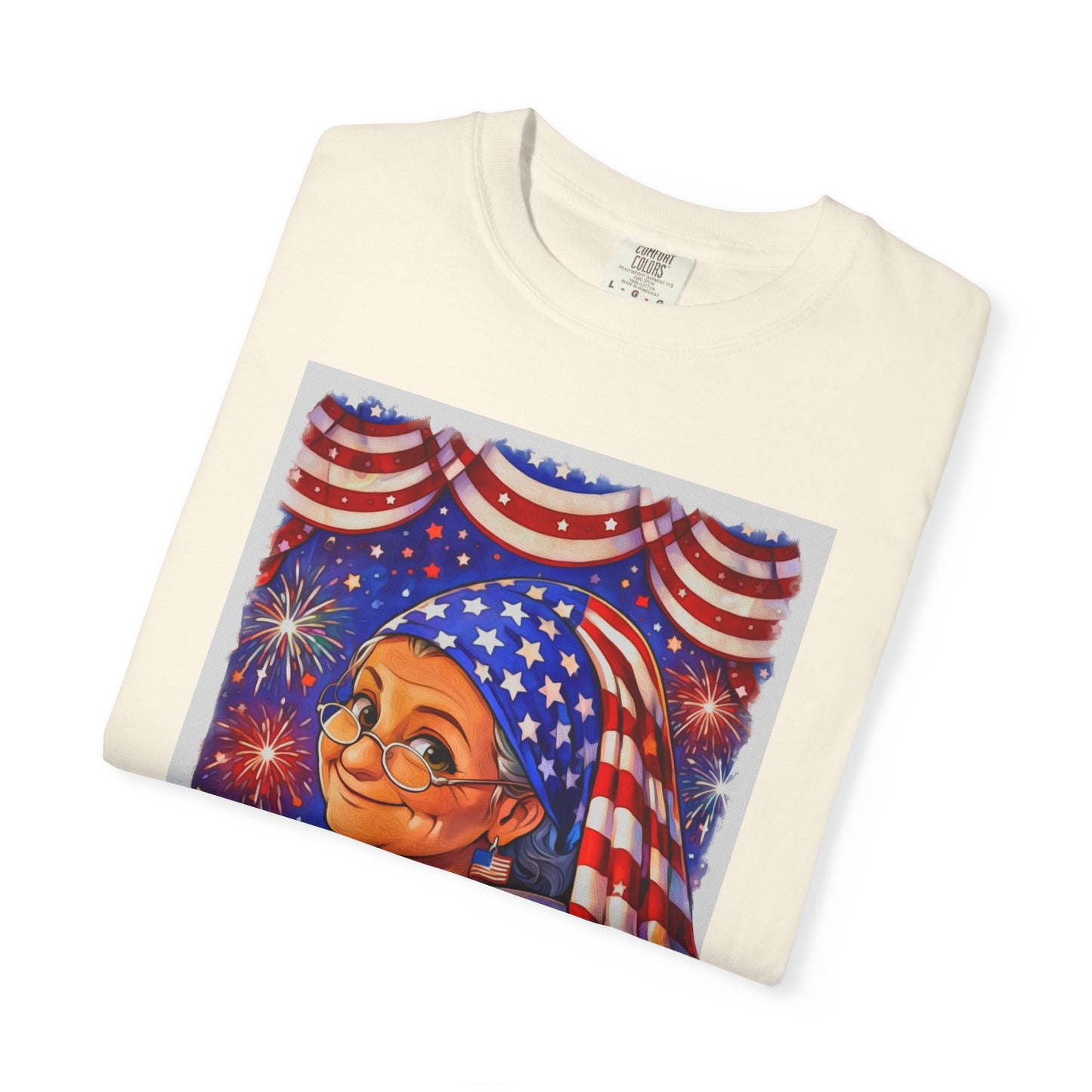 Grandmas Patriotic Original Gansta “OG Grannie” T-Shirt — American Flag Grandma w baby Pepe Graphic Tee