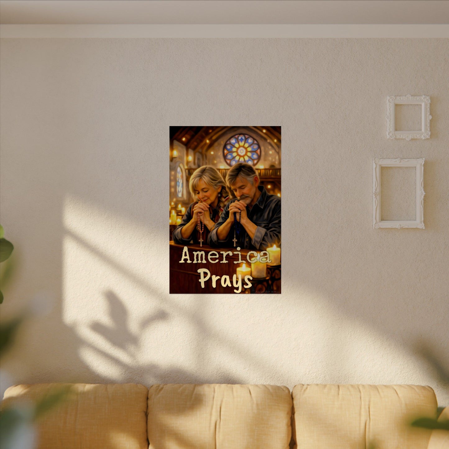 America Prays Watercolor Poster