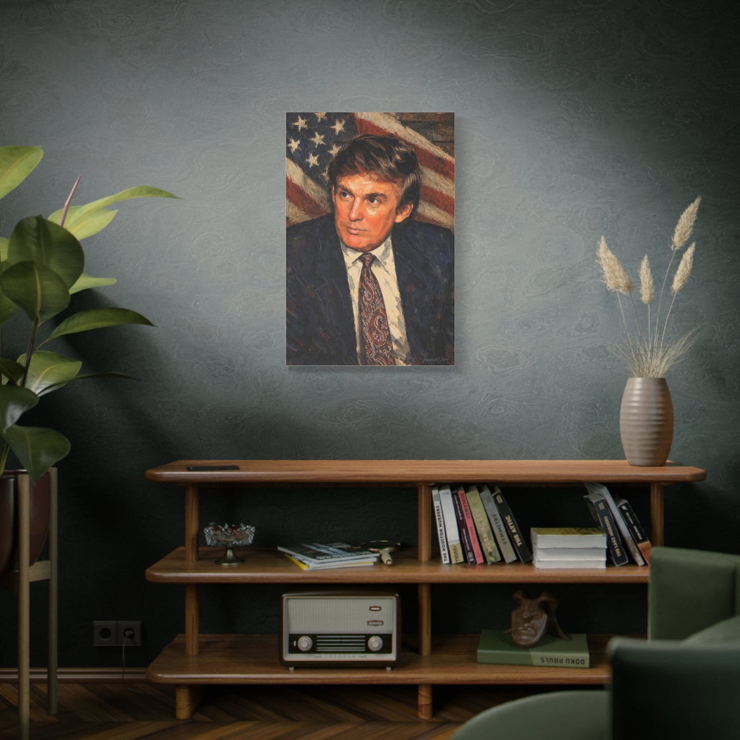 Trump Patriotic Portrait Canvas Wall Art