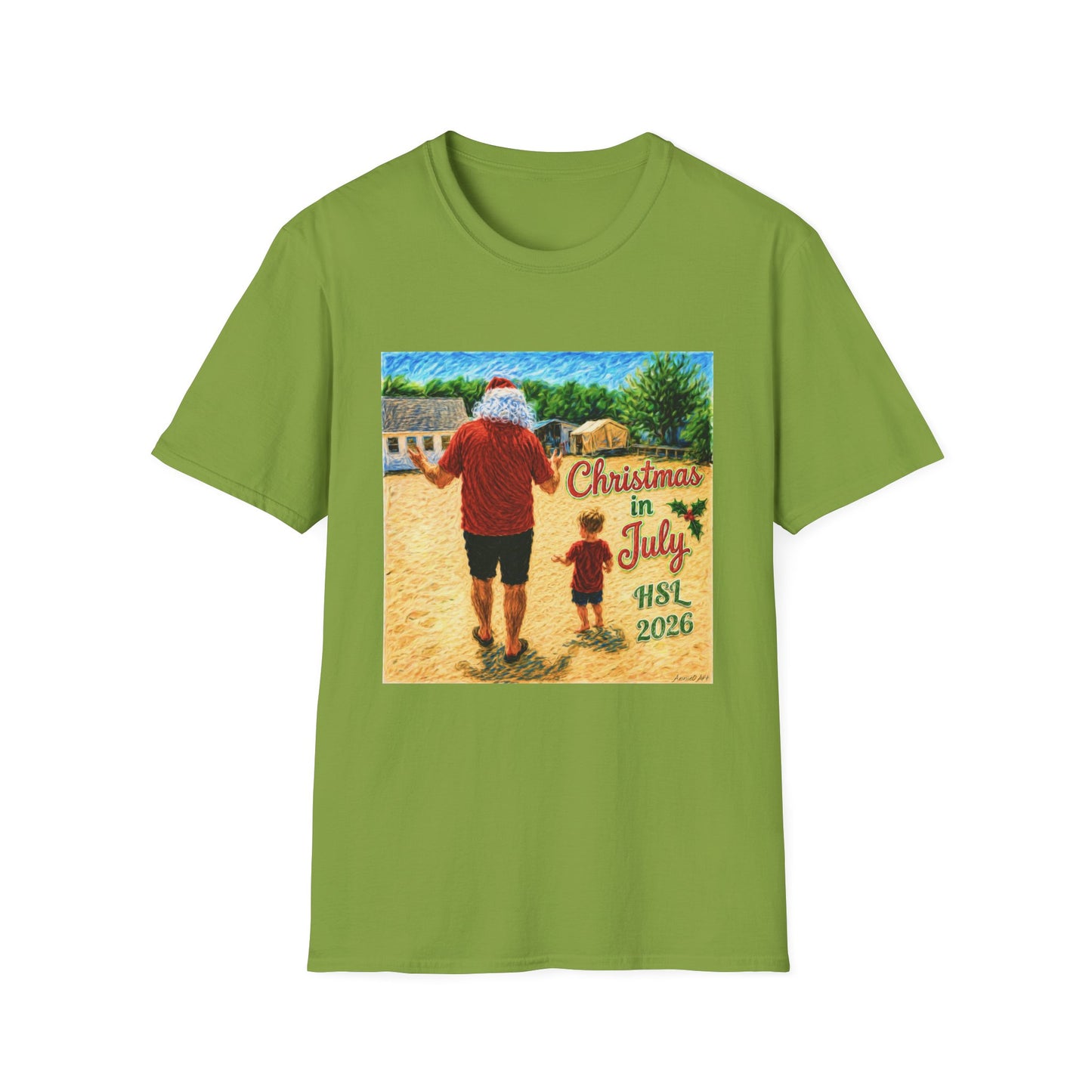 T-Shirt — Christmas in July Santa Beach Graphic Tee