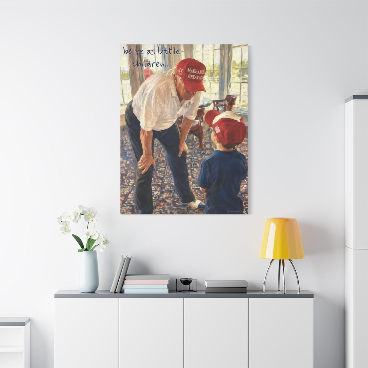 Trump Matte Canvas Wall Art - 'Be Ye as Little Children'