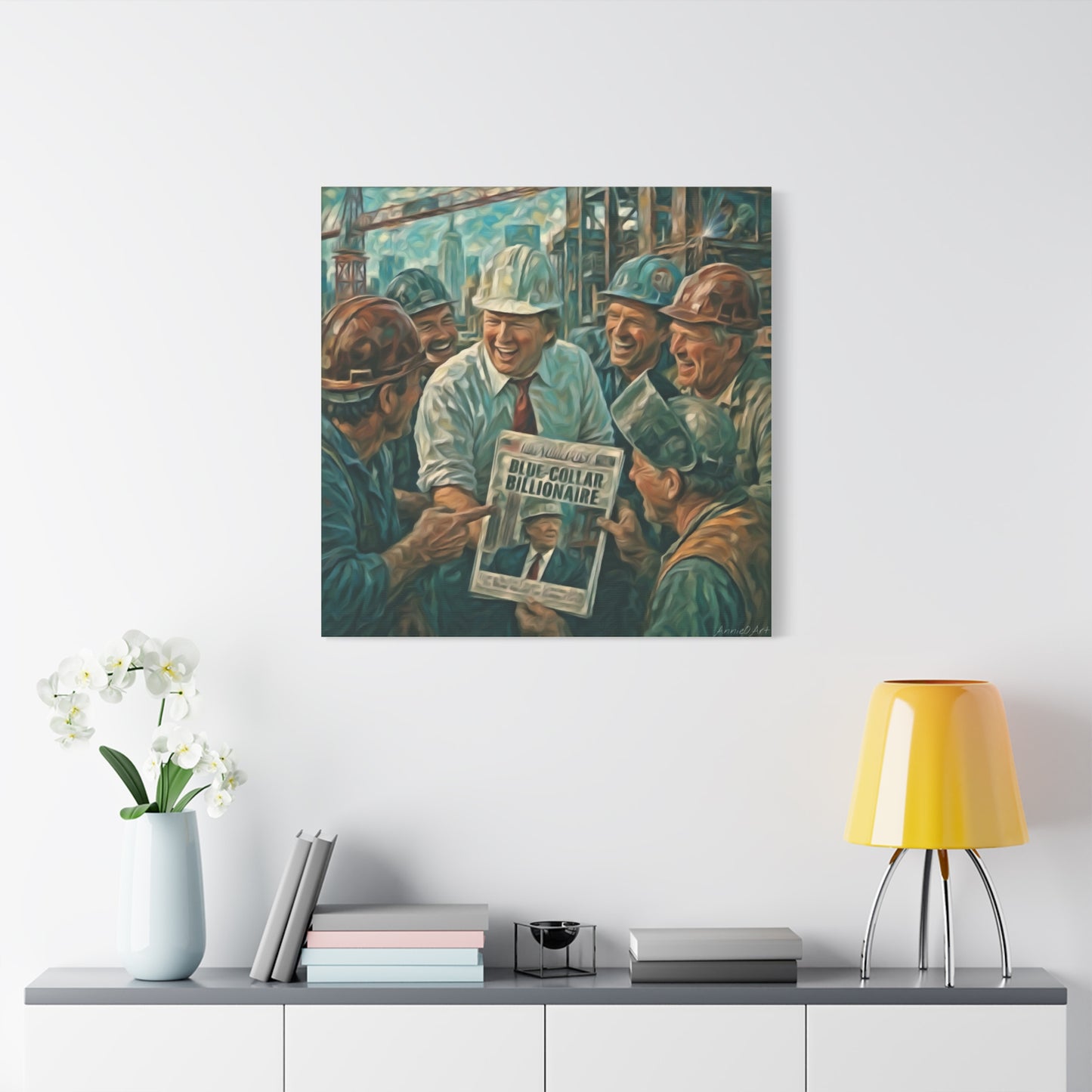 Trump Blue-Collar Billionaire Canvas Print — Vintage Labor Wall Art