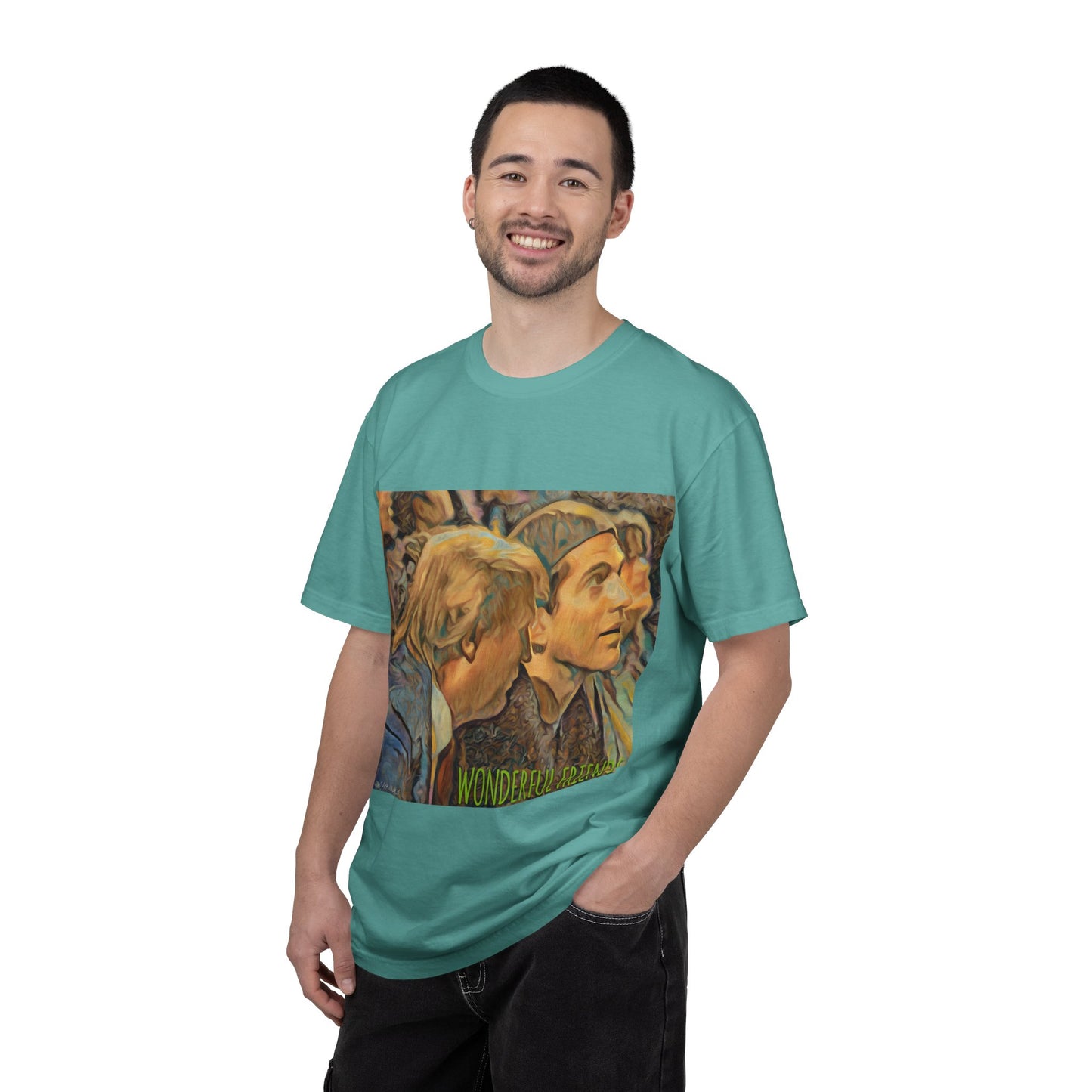 Vintage JFK, Jr & DJT Art T-Shirt – “Wonderful Friends” Graphic Tee