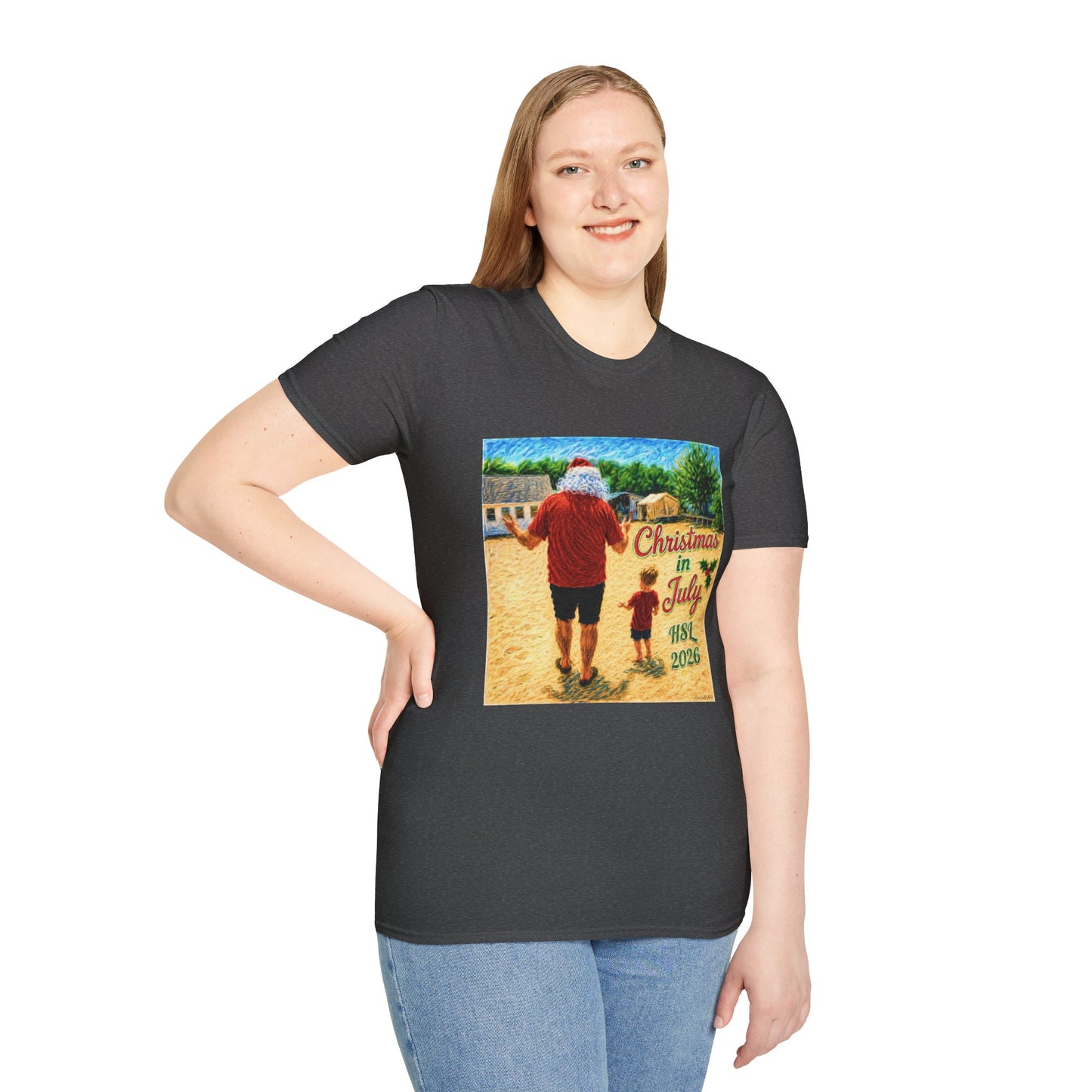 T-Shirt — Christmas in July Santa Beach Graphic Tee