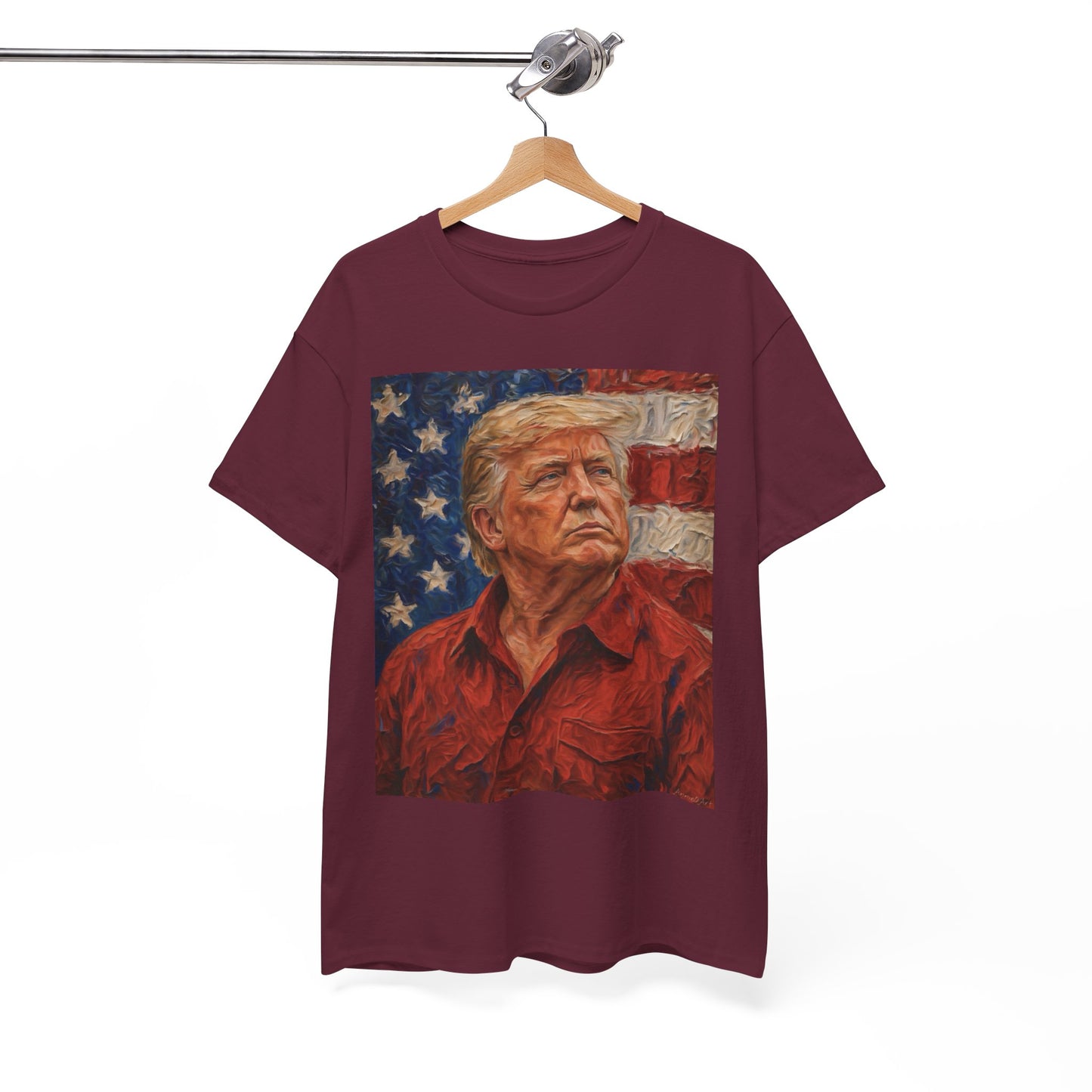 Trump Patriotic Portrait Tee — American Flag Portrait Graphic T-Shirt