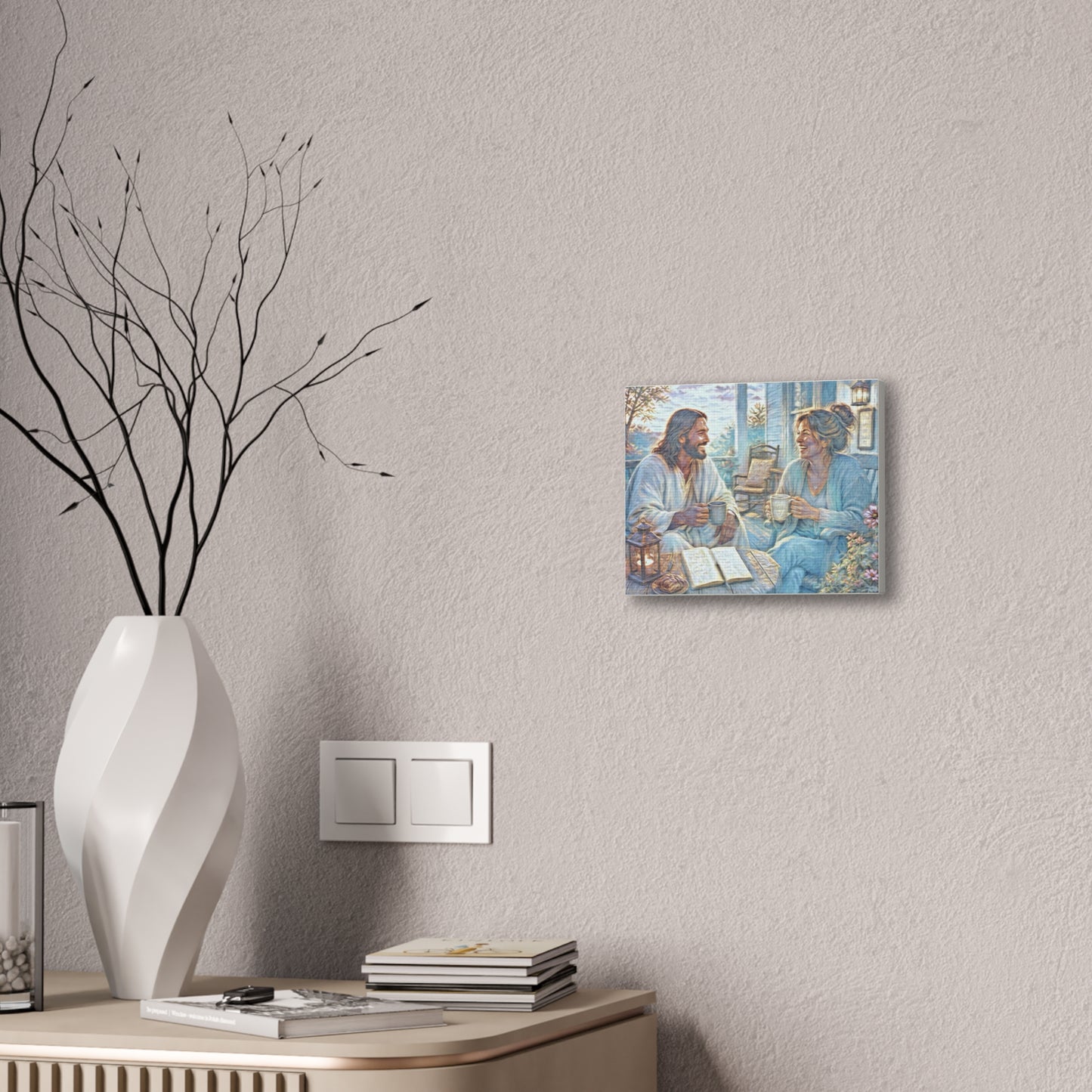 Coffee with Jesus Canvas Wall Art