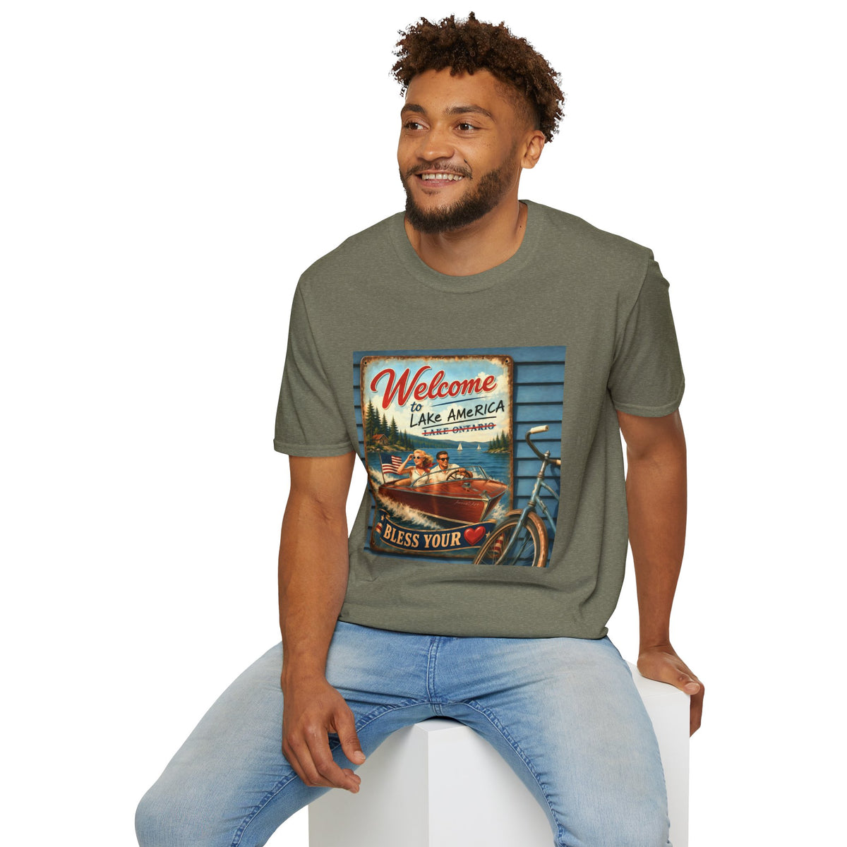 Lake America Welcome T-Shirt — Vintage Lake America Boating Vacation Tee