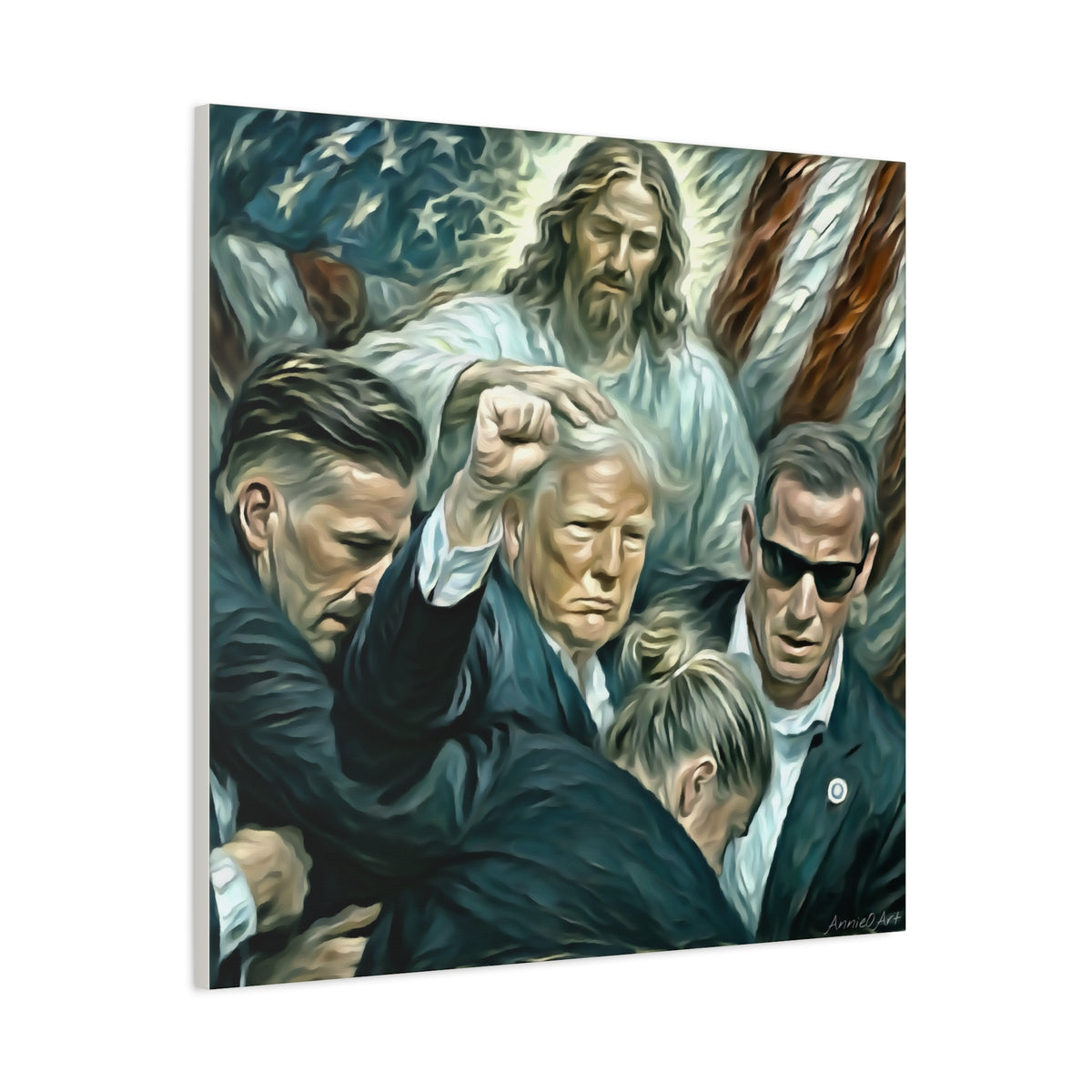 Trump With Jesus—Matte Canvas Art