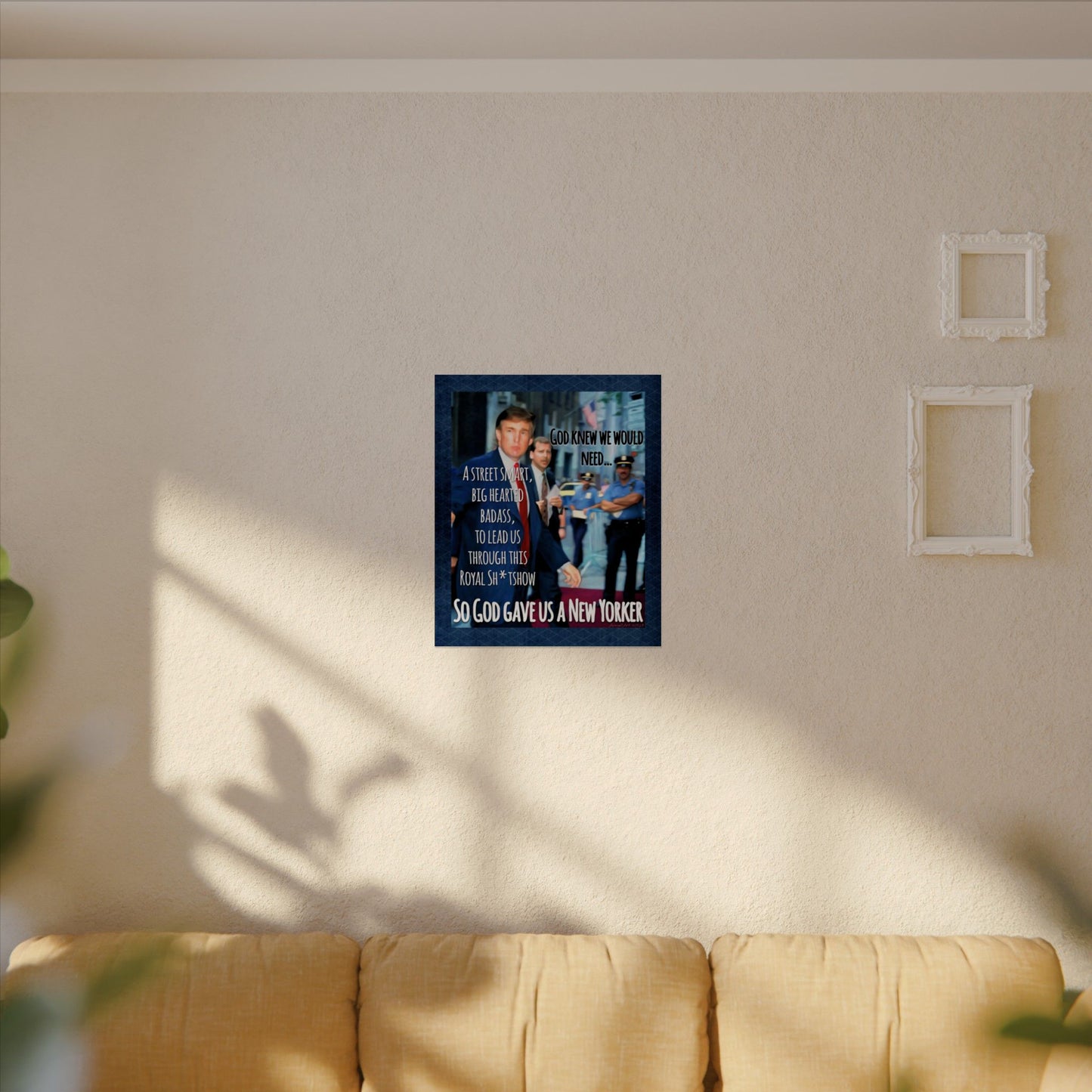 Poster—Matte  — "So God Gave Us a New Yorker" Texted Watercolor Wall Art