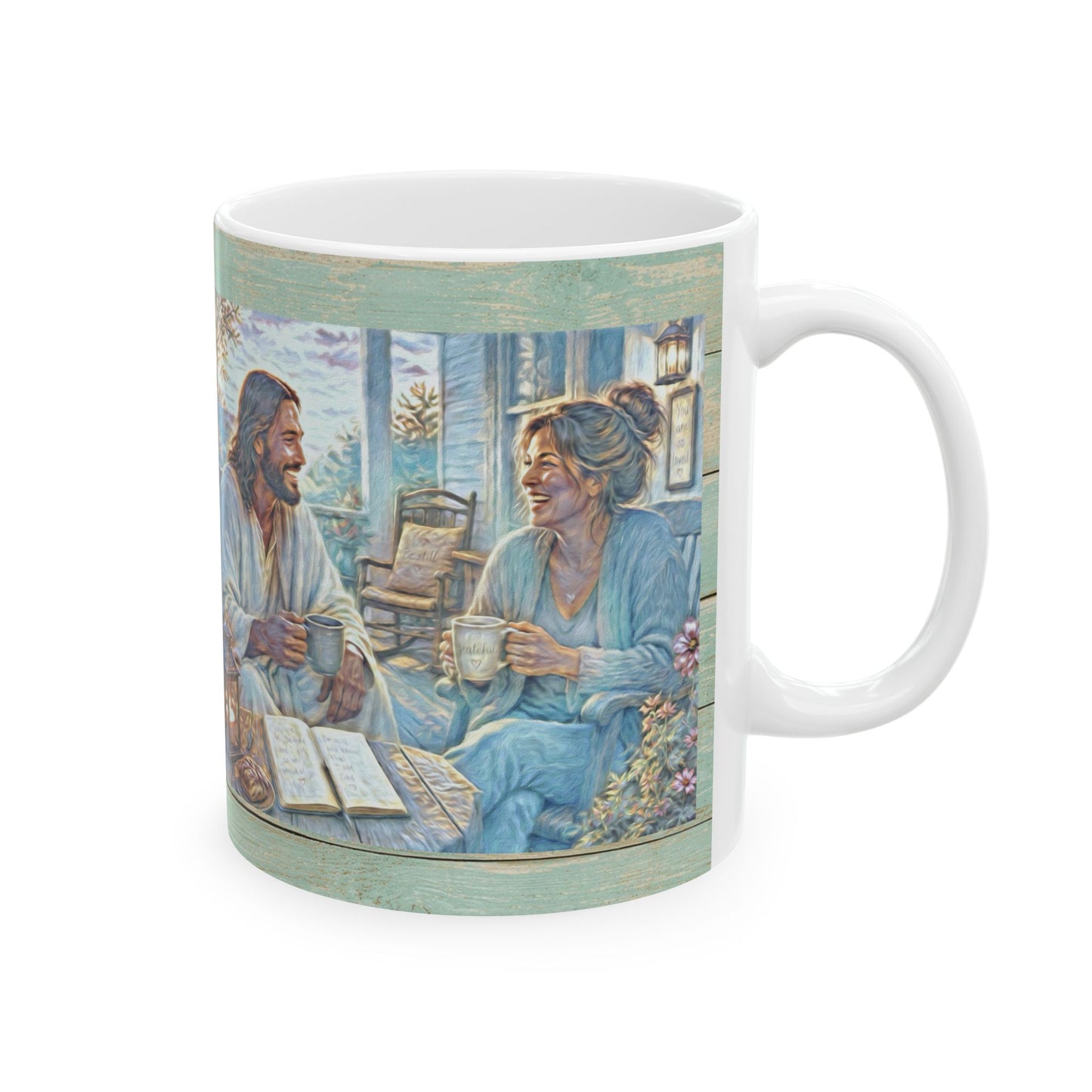 Coffee with Jesus Ceramic Mug – Inspirational Coffee Cup (11oz)