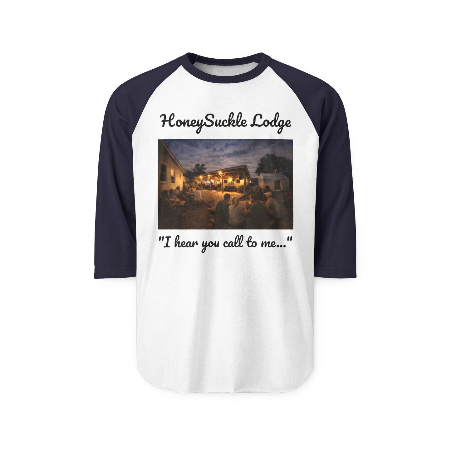 HoneySuckle Lodge ‘I hear you call to me’ Vintage Raglan Tee
