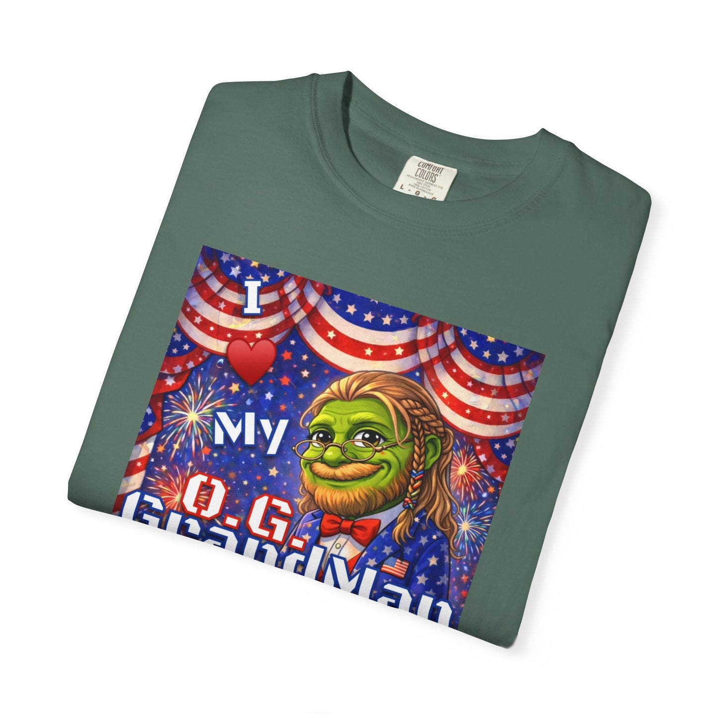 Grandpa/GrandMan Keyboard Warriors— "I ♥️ My O.G. GrandMan" Patriotic Pepe Graphic (WWG1WGA)
