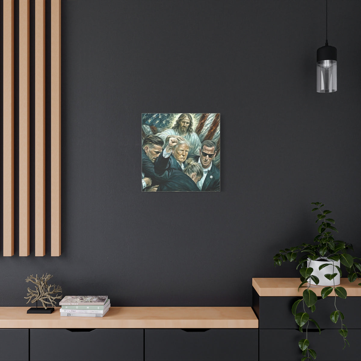Trump With Jesus—Matte Canvas Art