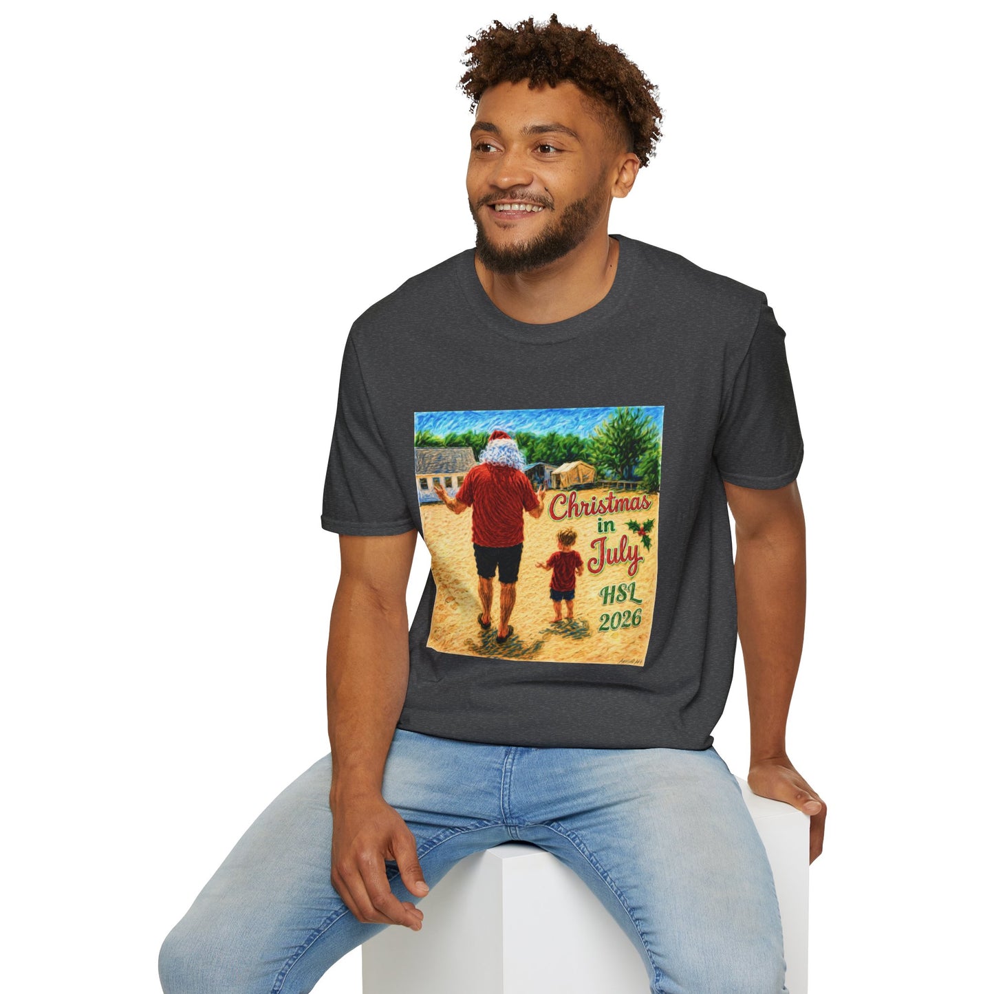 T-Shirt — Christmas in July Santa Beach Graphic Tee