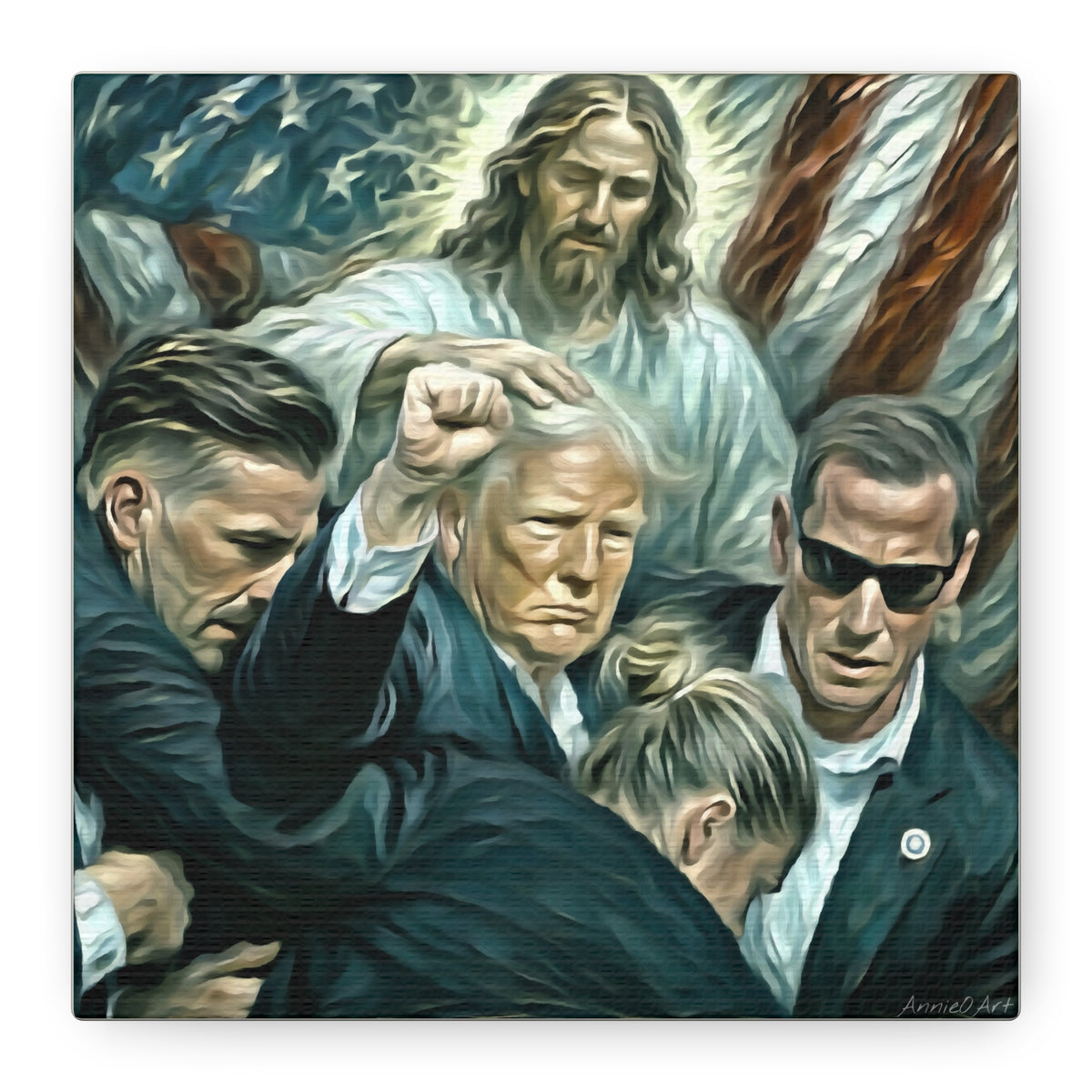 Trump With Jesus—Matte Canvas Art