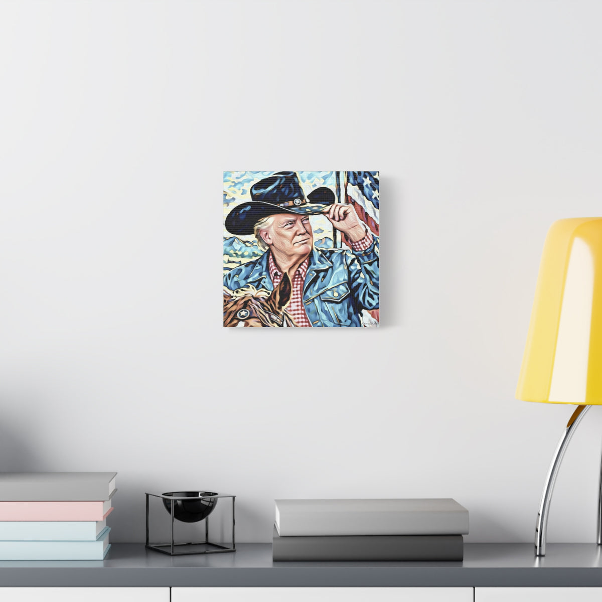 Trump Patriotic Cowboy Portrait Canvas