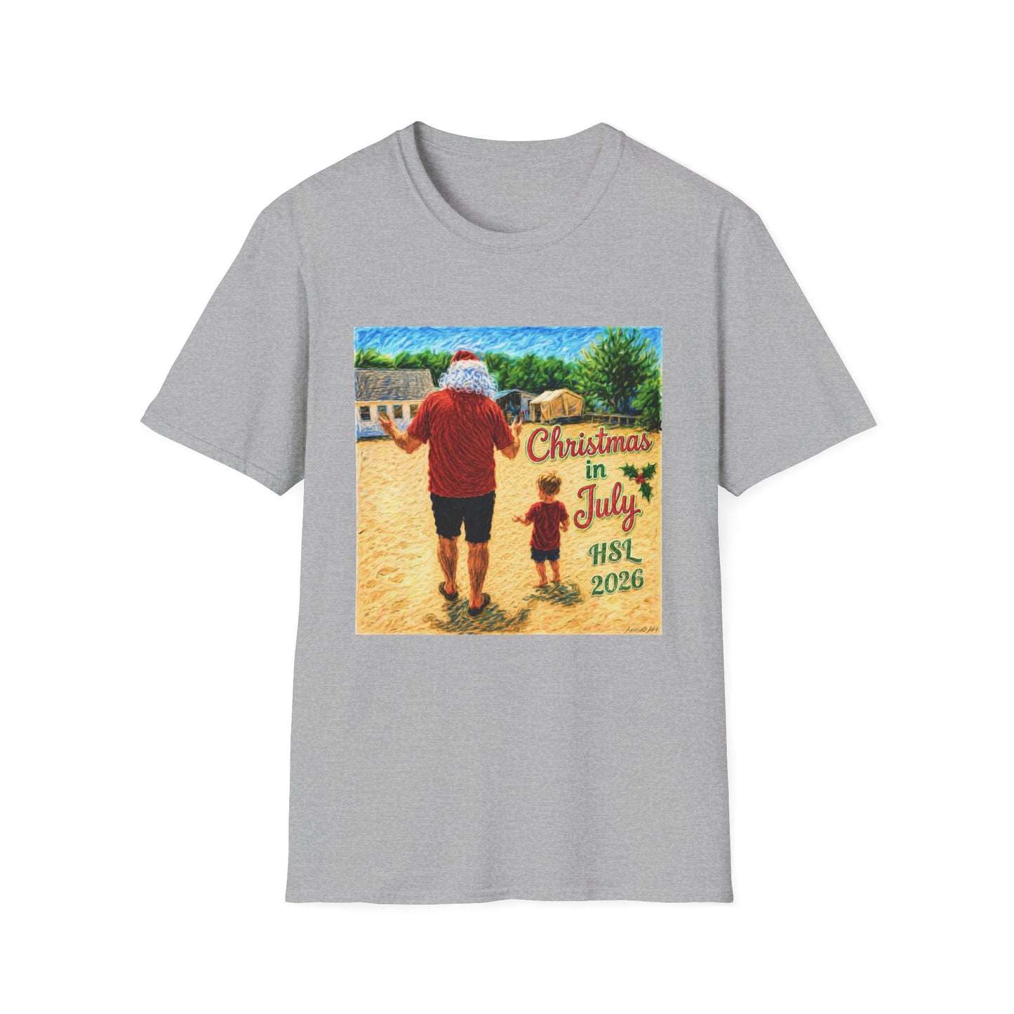 T-Shirt — Christmas in July Santa Beach Graphic Tee