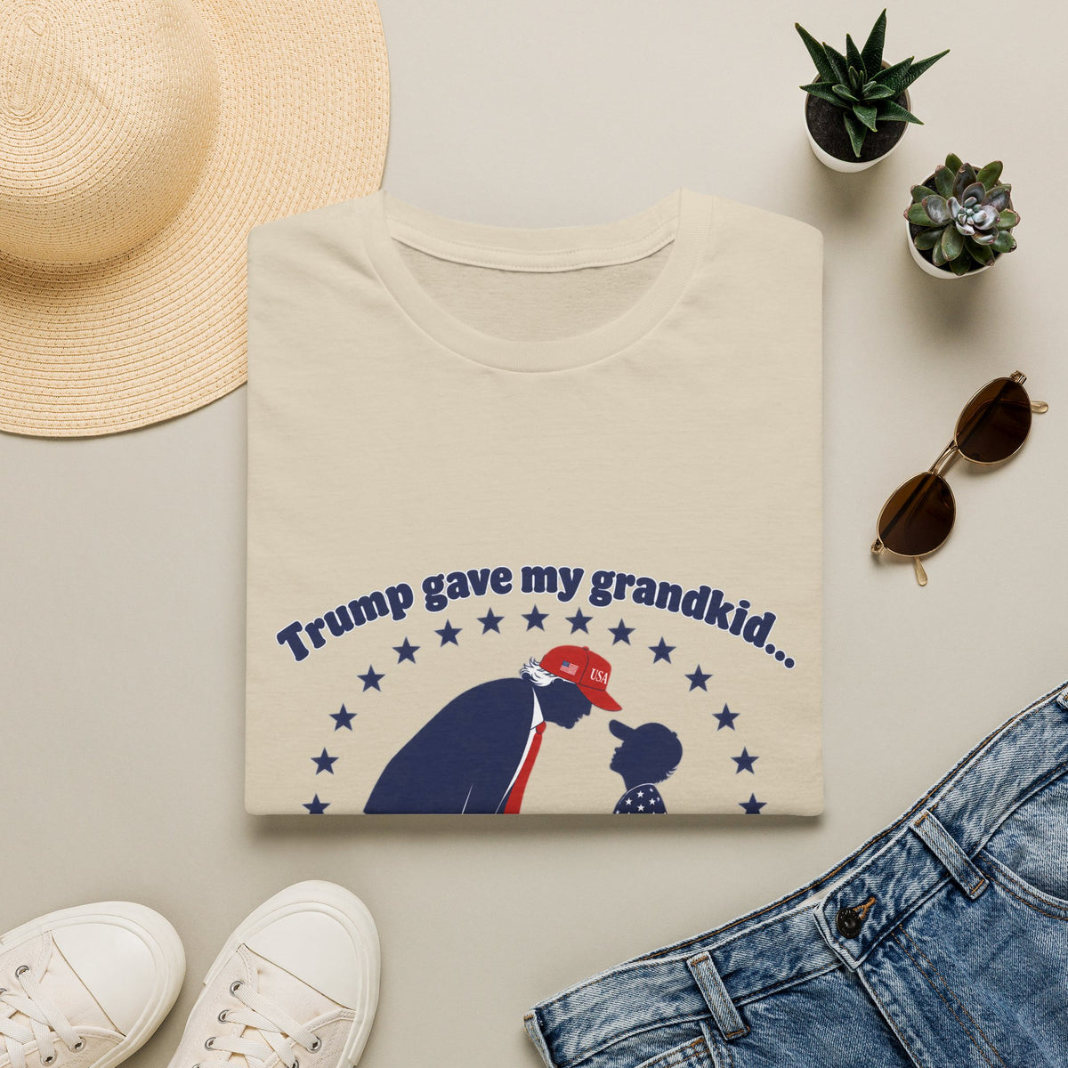 Trump Gave My Grandkid A THOUSAND Bucks! T-Shirt — Patriotic Grandpa/Grandma Tee