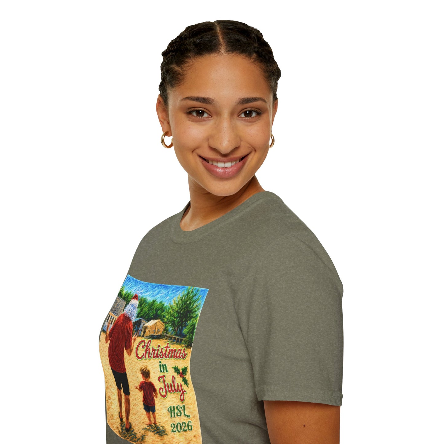T-Shirt — Christmas in July Santa Beach Graphic Tee