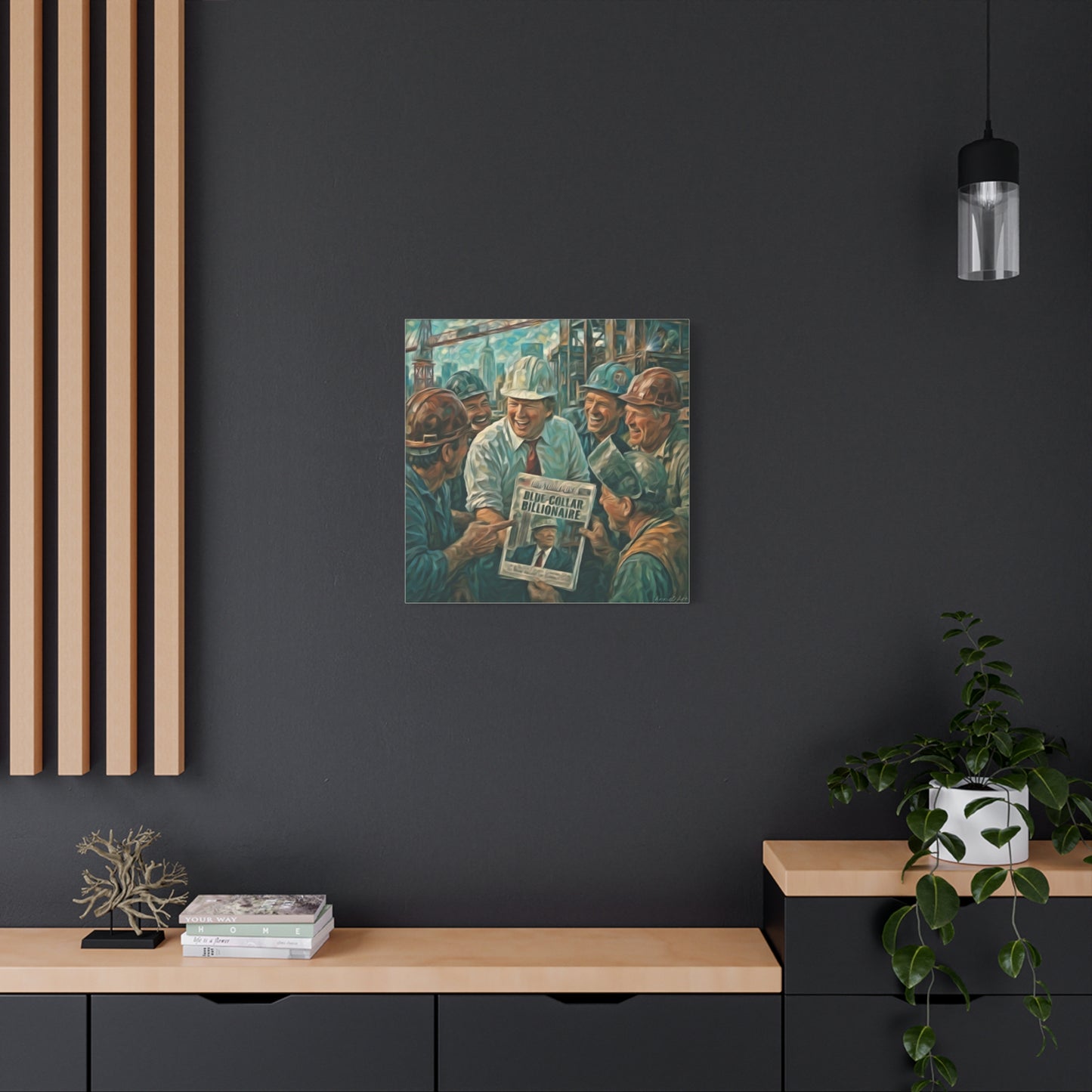 Trump Blue-Collar Billionaire Canvas Print — Vintage Labor Wall Art