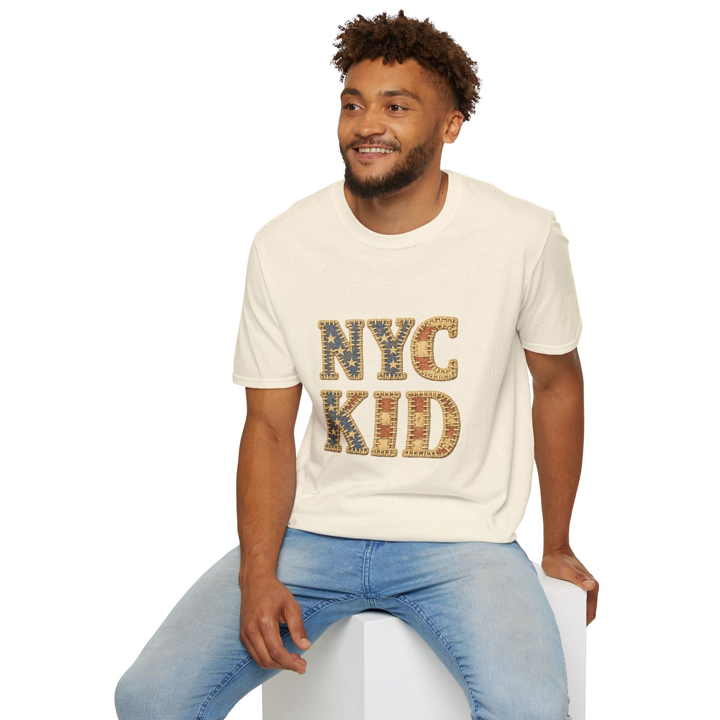 NYC Kid T-Shirt — New York City Vintage Flag Quilt-look Tee