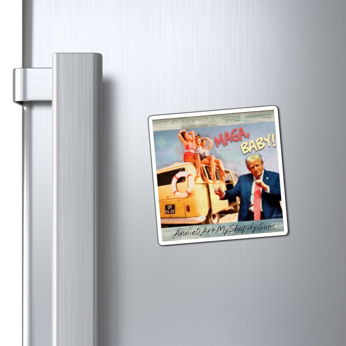 Magnet —Political MAGA Beach Retro