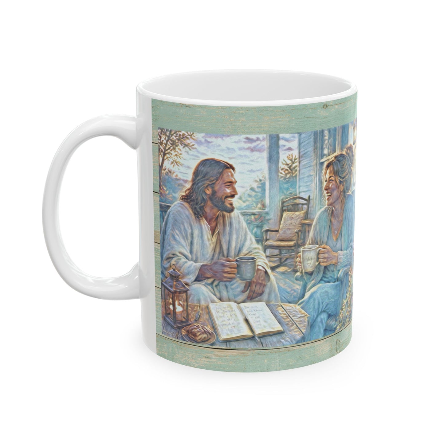 Coffee with Jesus Ceramic Mug – Inspirational Coffee Cup (11oz)