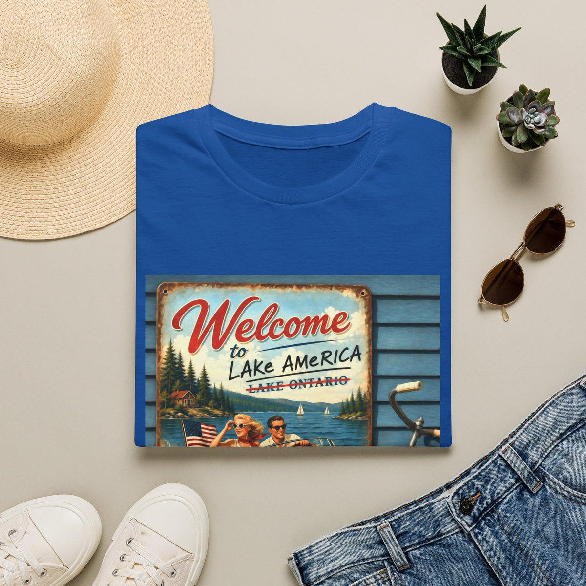 Lake America Welcome T-Shirt — Vintage Lake America Boating Vacation Tee